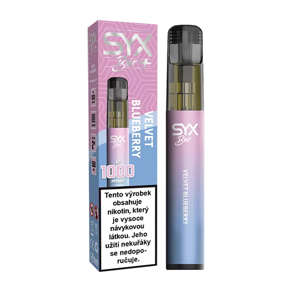 Jednorázová e-cigareta SYX BAR 1000 Velvet Blueberry 16,5mg Jednorázová e-cigareta SYX BAR 1000 Velvet Blueberry 16,5mg
